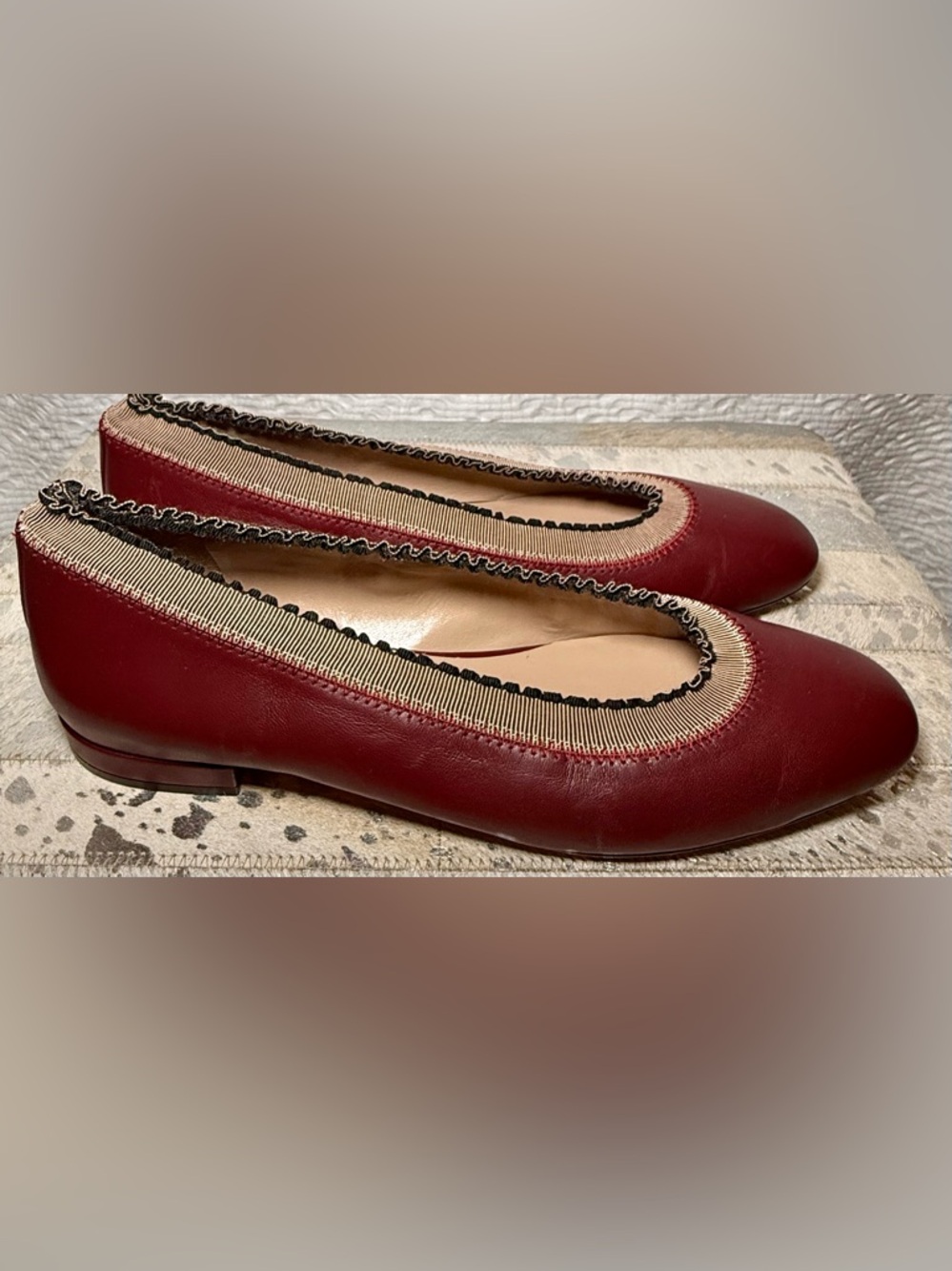 Ulla Johnson Elise ballerina shoes in burgundy SZ 40 US 9.5